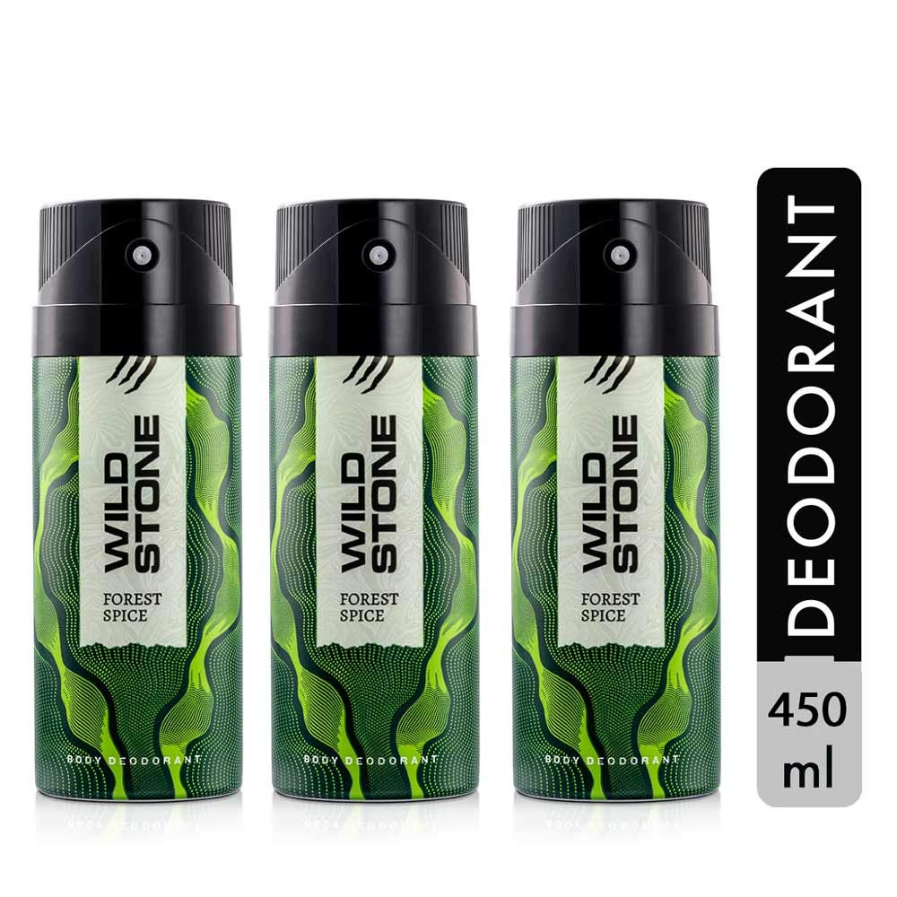 Wild Stone Forest Spice Deodorant Body Spray 450ml 15.2 Fl.oz. | Perfect Gift Set For Boyfriend | Pack Of 3