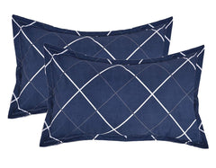 King Size Bedsheet For Double Bed With 2 Pillow Cover - 72 X 78 Inches, Navy Blue | Material Is Soft & Comfortable | All Around Elastic Fitted Bedsheet