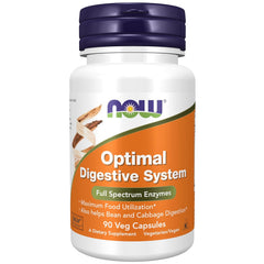 Now Foods Optimal Digestive System, Digestive Health Support | 90 Veggie Capsules, 150gm 0.3lbs
