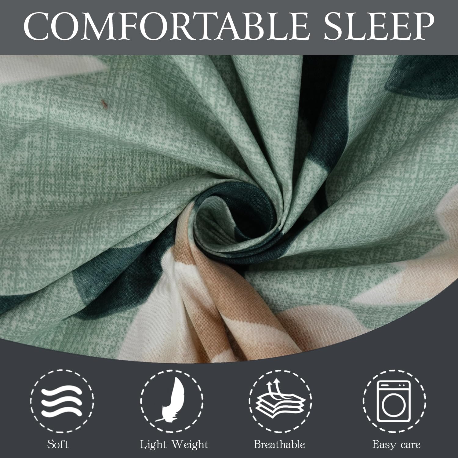 Microfiber Single Bedsheet Set With 1 Pillow Covers (60 X 90 Inches) Sea Green | Durable & Long-Lasting | 144 Thread Count | Wrinkle Free