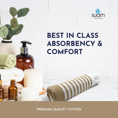 Suam Suntails Luxury Pure Cotton Towels 400 Gsm | Absorbent, Quick Dry Super Soft Ideal For Bath, Beach, Swimming & Travel | Standard Size (Sandal & Dark Blue), 250 Tc