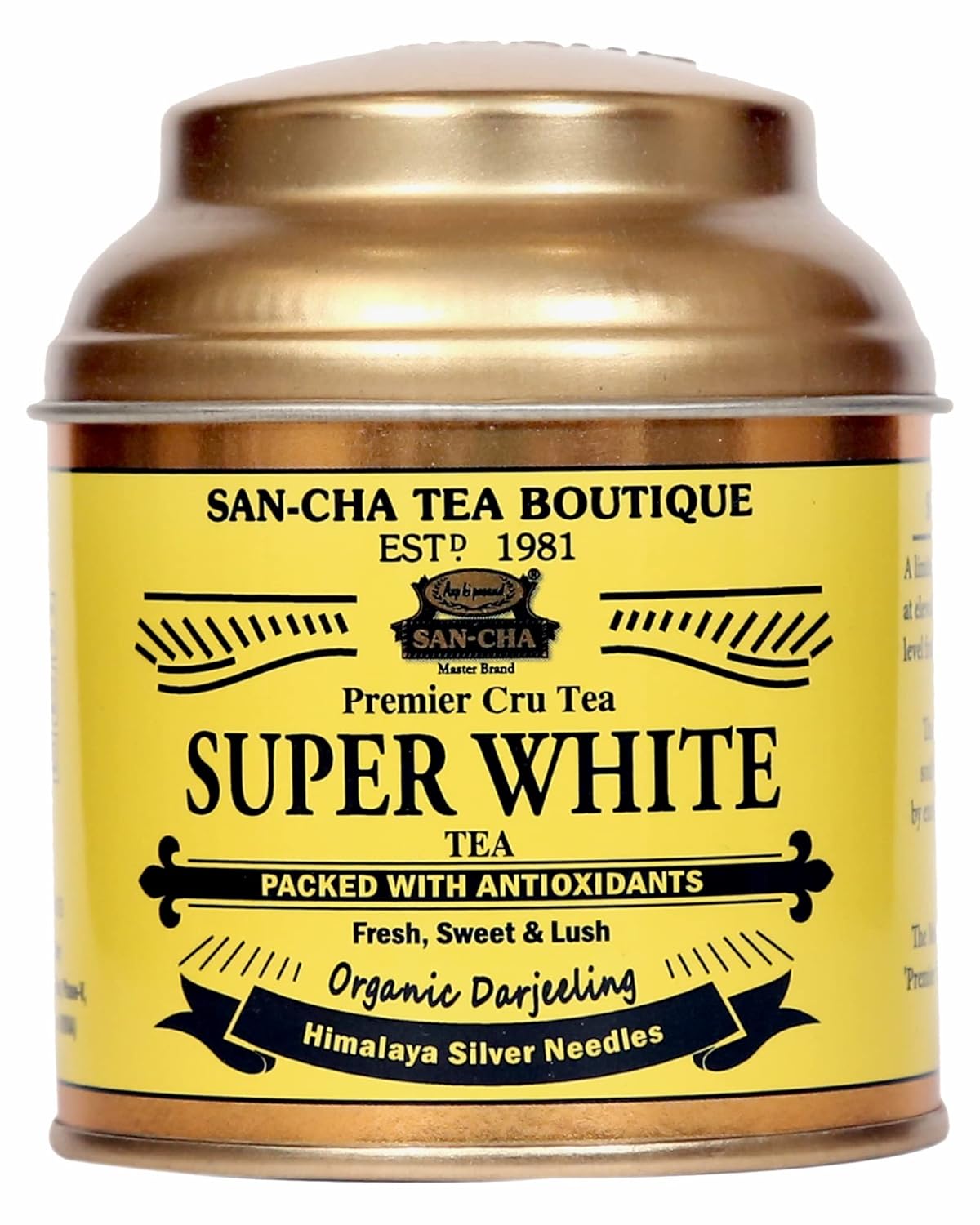 San-Cha Premier Cru Super White Tea - 25gm, 0.8 Ounce | Fresh, Sweet & Lush Organic Darjeeling Tea - Low Caffeine, Richest In Antioxidants