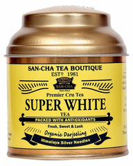 San-Cha Premier Cru Super White Tea - 25gm, 0.8 Ounce | Fresh, Sweet & Lush Organic Darjeeling Tea - Low Caffeine, Richest In Antioxidants