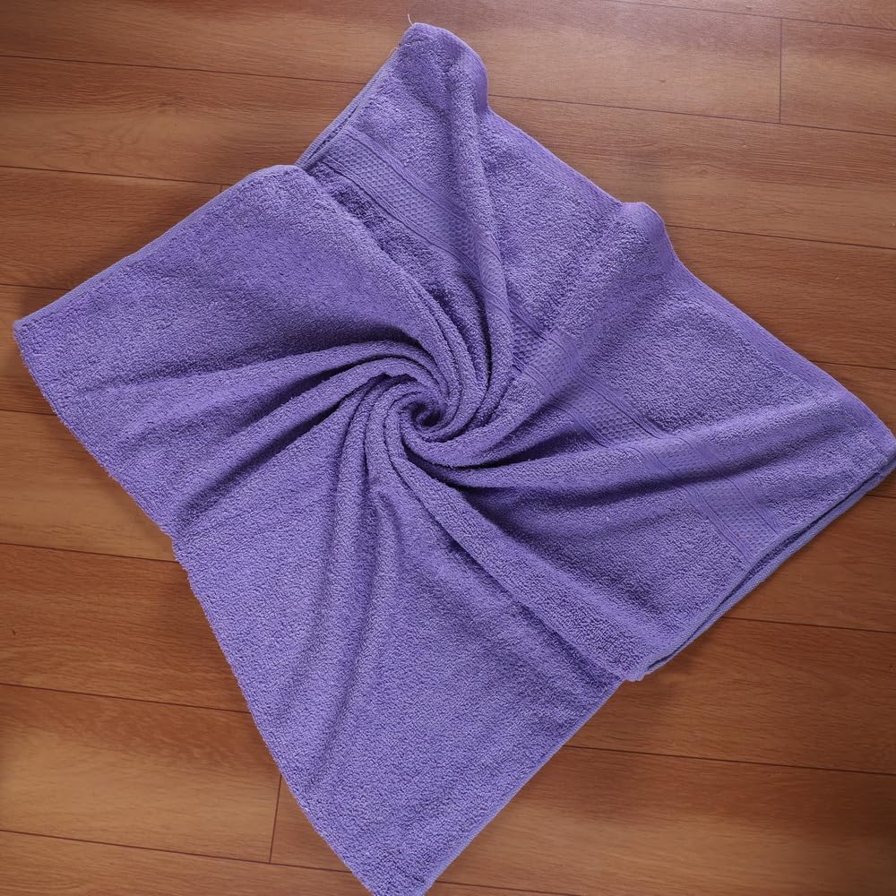 Fezora 100% Cotton Bath Towel 450 Gsm | Ultra Soft, Quick Dry, High Absorbency, Skin-Friendly Large Size Bath Towel (Light Purple)