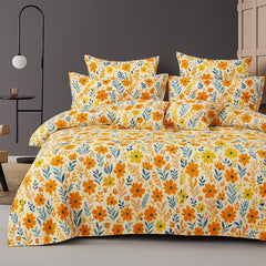 Microfiber Double Bedsheet King Size With 2 Large Size Pillow Covers | Size 108x108+9 Inches, Peach | Perfect For Daily Use, All-Season Use Or Gifting Bedsheet