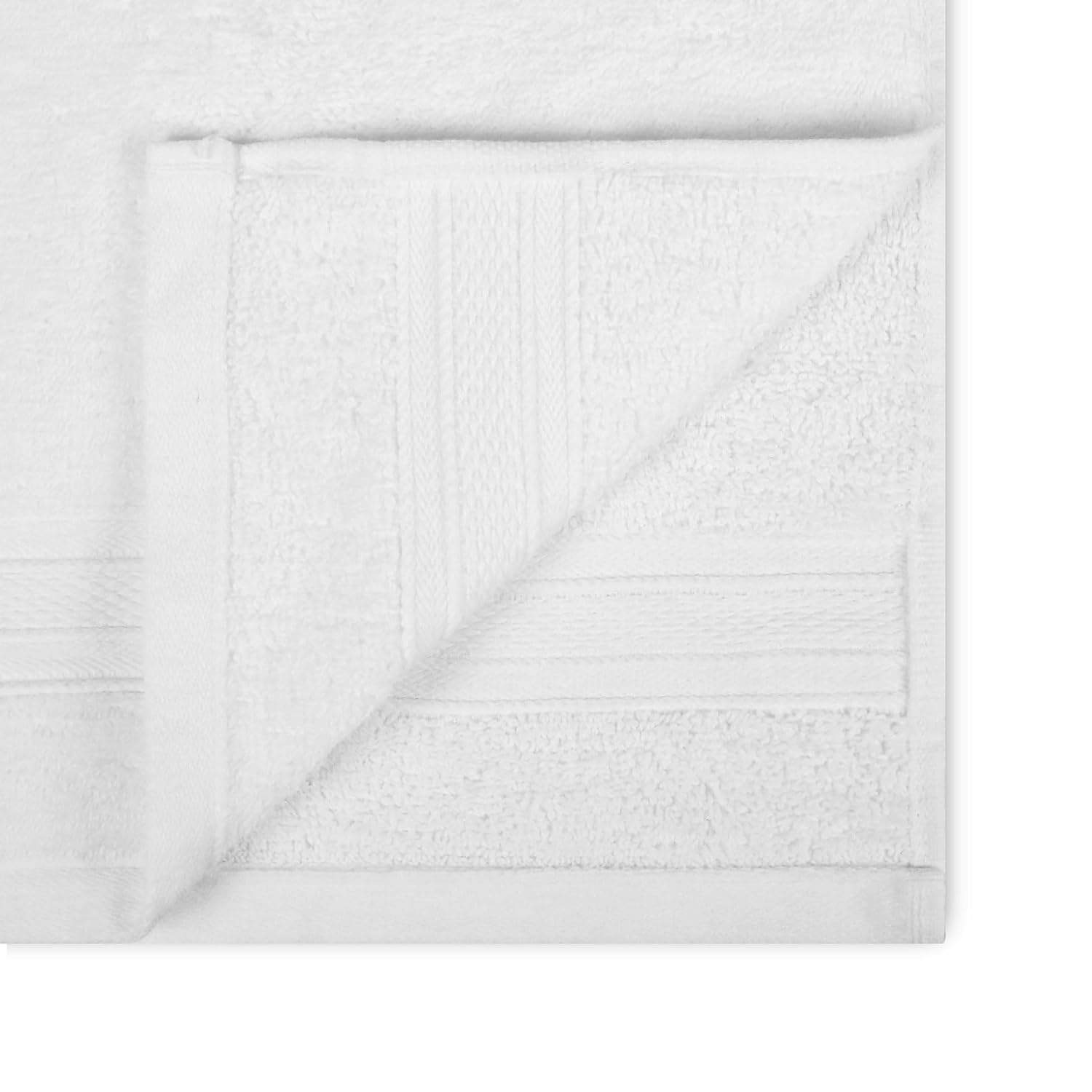 Trident Soft Comfort Air Rich 100% Cotton Face Towel 500 Gsm | Highly Absorbent Towels For Men/Women, 12 Pcs (White)