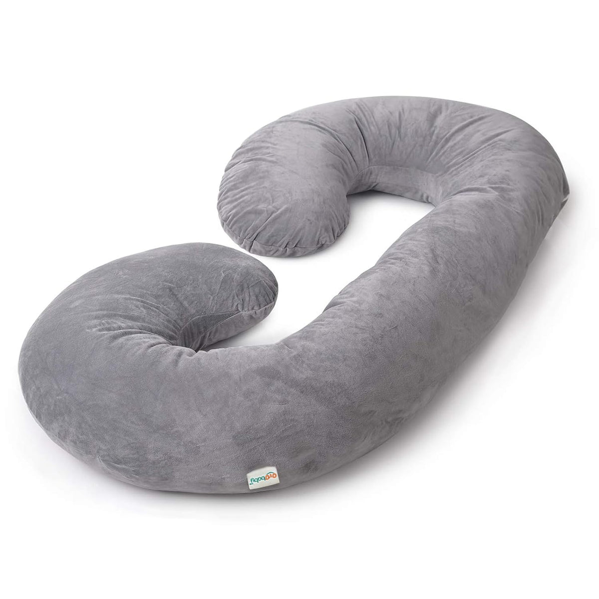 C-Shaped Maternity Pillow, For Pregnant Women, Belly & Back, Hips, Side Supports, Grey | Premium Velvet Cover, Pregnancy Pillows For Sleeping | Full Body Support, Multipurpose Pillow