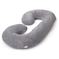 C-Shaped Maternity Pillow, For Pregnant Women, Belly & Back, Hips, Side Supports, Grey | Premium Velvet Cover, Pregnancy Pillows For Sleeping | Full Body Support, Multipurpose Pillow