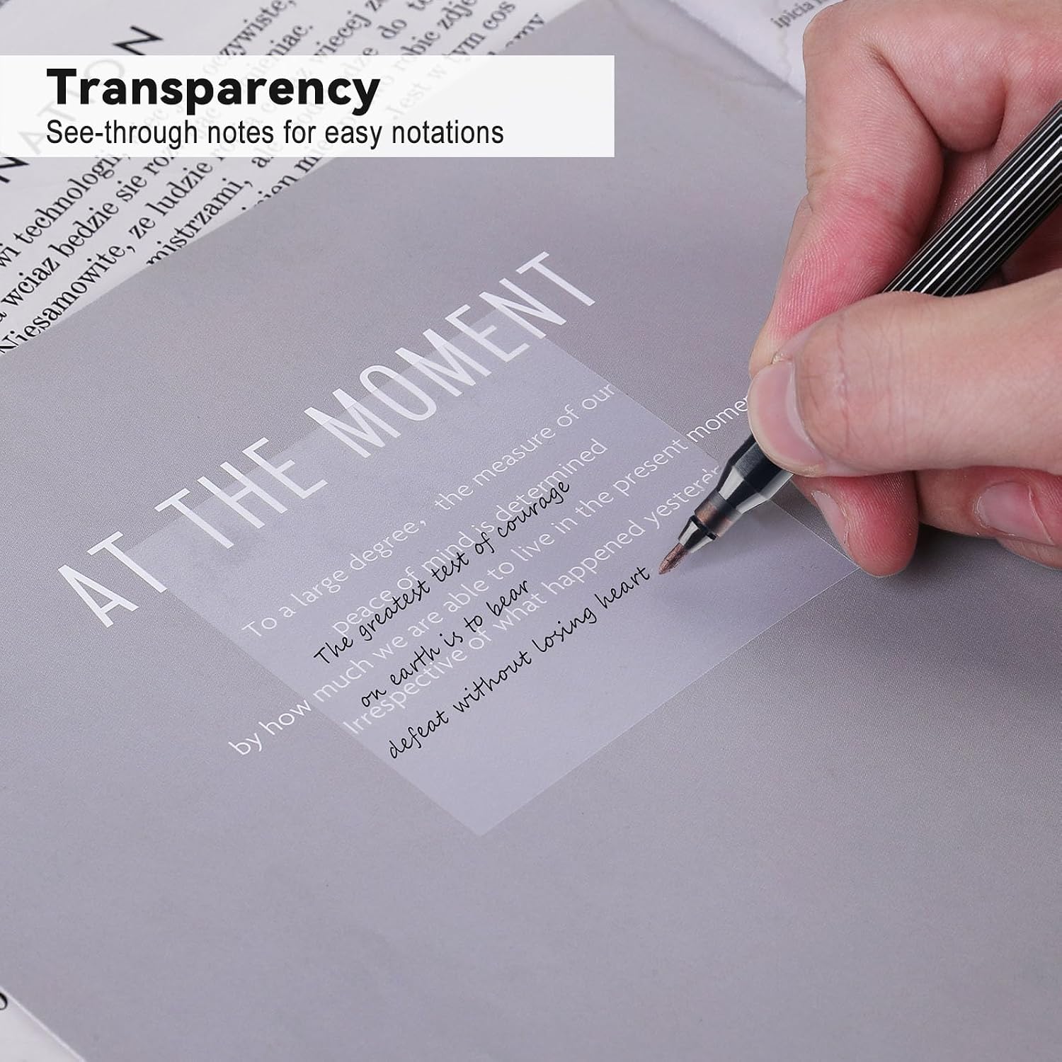 8 Pads Transparent Sticky Notes, 400 Sheets, Clear Sticky Notes For Notes, College