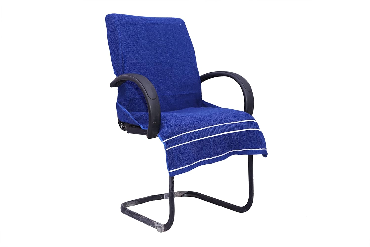 Roman Home Solid Large Luxury All Car Seats & All Office Chair Towel With Tie Knot & Elistick 450 Gsm - (Blue)