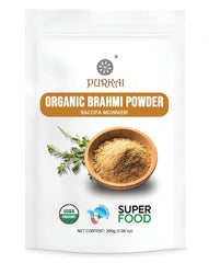 Purkai Brahmi Bacopa Monnieri Powder Jaivik Bharat Certified, Neer Brahmi Podi Non - Gmo, No Added Preservative Or Additives | 200gm 0.4lbs