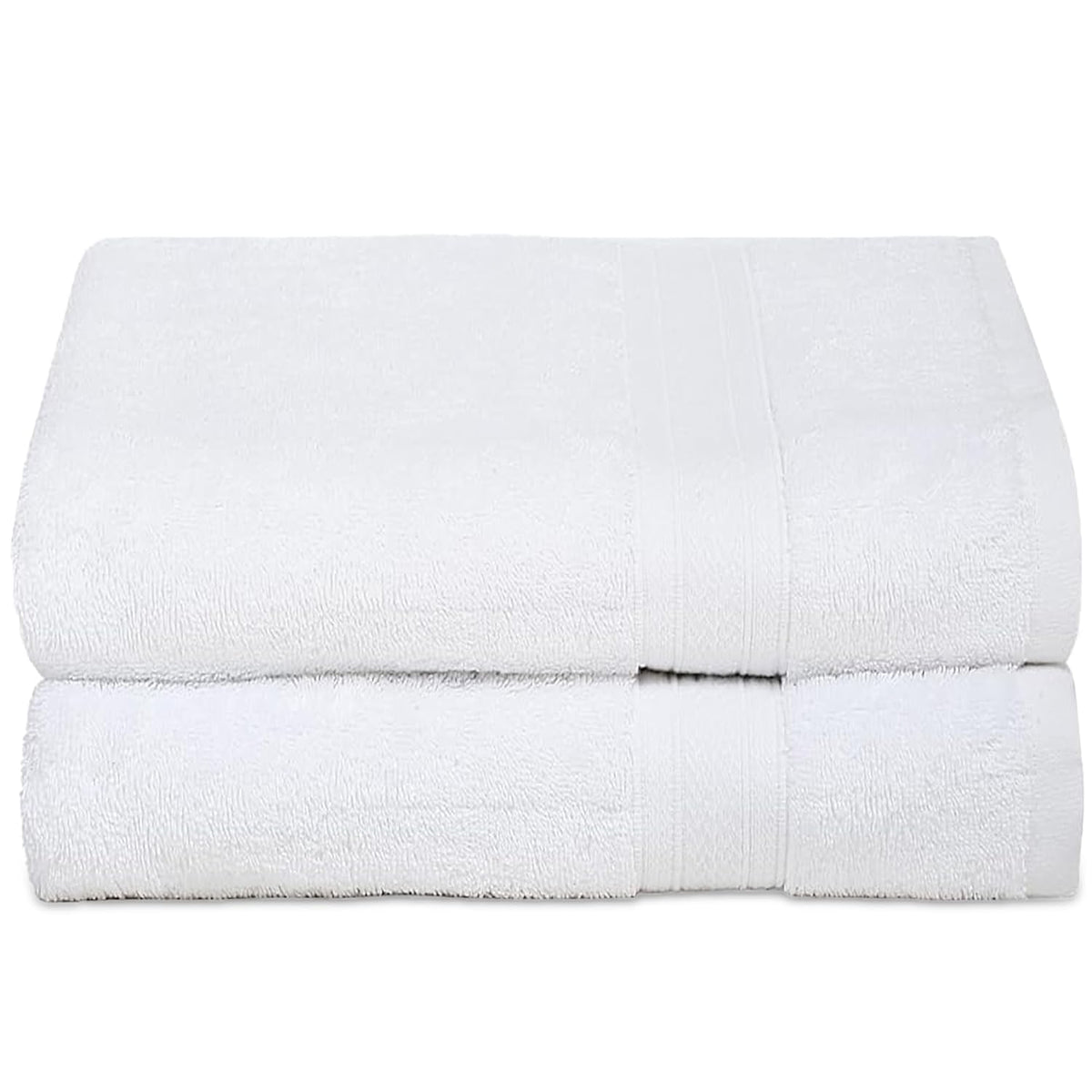 Ambra Linens Highly Absorbent Towels Set 500 Gsm | 100% Cotton Soft And Plush, All Seasons Use Large Everyday Use, Durable (2 Pieces Of Bath Towel) | White