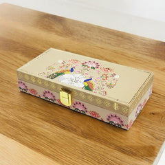 Gold Plated Velvet Touch Mgi Floral Decorative Box, Wedding Fancy Shagun Cash Box, Jewellery Box, Money Box, Gaddi Box, Colour - Multicolour, Pack Of 4