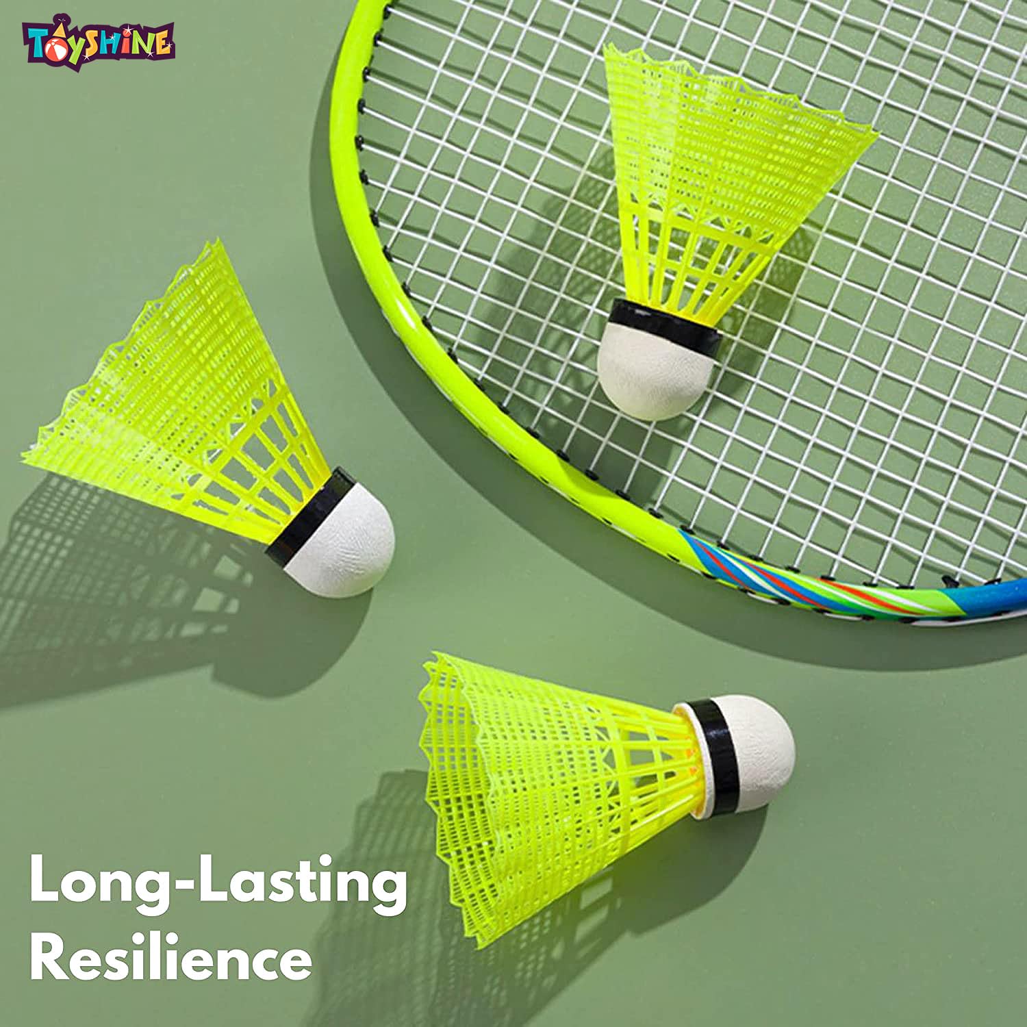 Toyshine Nylon Badminton Shuttlecocks , Stable And Sturdy Shuttles | Green , Pack Of 36