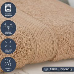 Fresh From Loom Luxury Edition Egyptian 100% Pure Cotton Bath Towel 600 Gsm | High Water Heavy Soft Dual Stitched Bath Towel (British Tan)