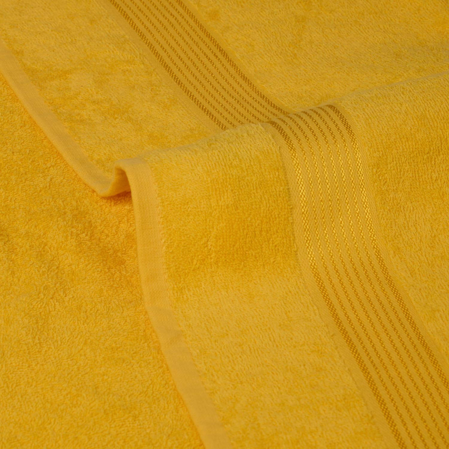 Kopa Quick Dry 100% Cotton Soft Terry Bath Towel 380 Gsm | Quick Dry 100% Cotton Super Absorbent, Lightweight (D'Ross) Bath Towel (Yellow)