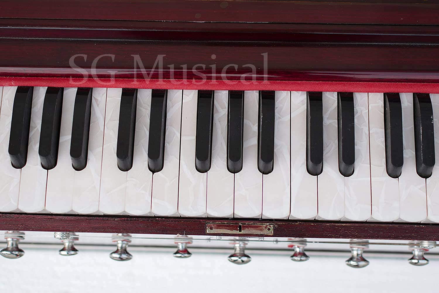 Harmonium With Carry Bag - 2 Reeds (Base-Male), 3.5 Octaves, Multi Fold Bellow, 42 Keys, 9 Stopper Folding Harmonium, Coupler Function | Tuning A440 Hz Pitch