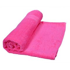 Space Fly Premium Plain Cotton Bath Towels 400 Gsm | Highly Absorbent, Big Size Bath Towel (Pink)