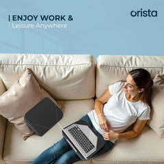 Lite Lap Desk Pillow, Soft & Comfortable, Ideal For Laptop Reading & Gaming - Black Mesh | Built-In Storage Pocket & Handle | Perfect For Bed, Sofa & Floor | Lightweight & Portable