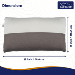 Hollow Sleeping Fiber Pillow With Zip, Adjustable Sleeping Bed Pillow -Standard Size | White & Grey, Soft & Fluffy Pillow, Neck Support, Breathable, Cool & Comfortable - Set Of 2