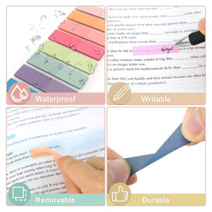 Sticky Notes, Waterproof, Transparent, Removable Adhesive Sticky Notes, Multicolor - 1600 Pcs
