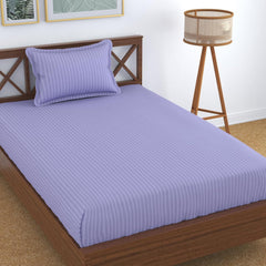 Glace Cotton Single Bedsheet With 1 Pillow Cover (89 X 57 Inches, Purple) | Long Lasting Durability & Comfort For Your Living Space