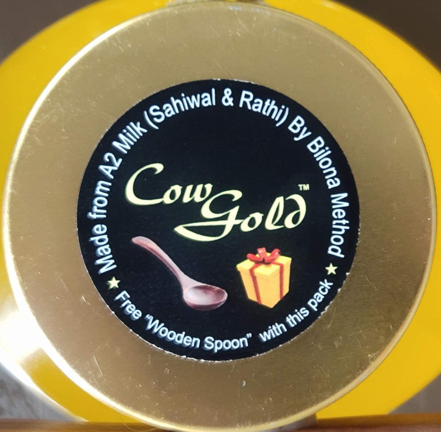Premium Desi Cow A2 Ghee By Cow Gold | (Sahiwal & Rathi Cow) Bilona Method Pure Desi Cow Ghee Good For Hair & Eyes | (1 Litr) 33.8 Ounce | Jar Pack