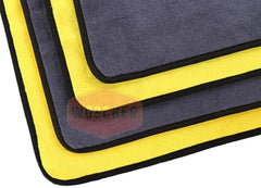 Woscher Microfiber Cloth 800 Gsm | Ultrasoft & Quick Drying Car Microfiber Cleaning Towel, Lint Free Automotive Microfiber Towel (Yellow & Grey)- Pack Of 5