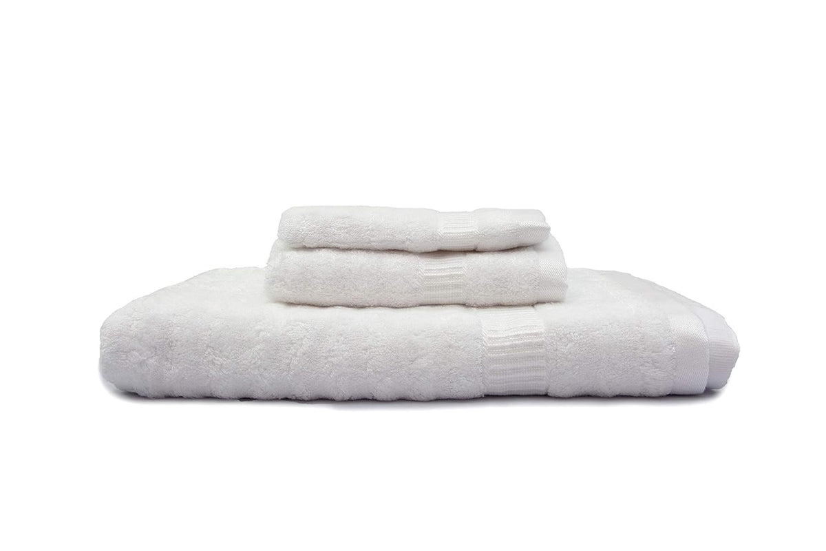Mush Bamboo Luxurious Bath + Hand & Face Towel 900 Gsm | Ultra Soft, Absorbent & Antimicrobial Towel (White) -3 Piece
