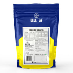 Blue Tea Caffeine Free Throat Coat Herbal Tea - 50 Pyramid Tea Bags In Zip Lock Pack | Antioxidants Support Refreshing Flavor - Gluten Free, Non-GMO, Zero Sugar, 100% Vegan