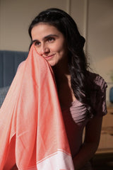 Aero Weav Ultra Lightweight Bamboo Bath Towel 200gsm | Compact, Portable & Less Than Skin-Friendly & Eco-Friendly Travel Towel (Wannabe Orange)