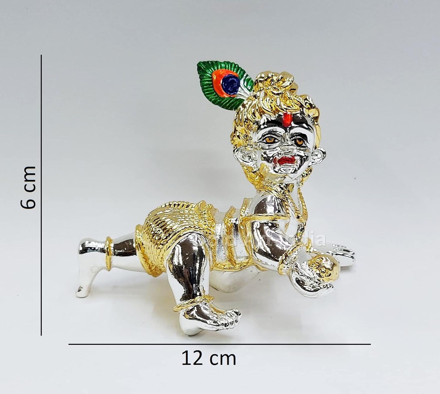 Laddu Gopal Idol, Gold & Silver Plated | Bal Gopal Idol, Synthetic Resin, Idol, Traditional Style, Two Tone, Handmade, Special Occasions, Makhan Chor Idol