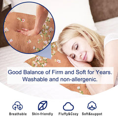 Microfiber Square Pillow Cushion For Sofa & Bed, Brown Color - 16 X 16 Inch | Printed - Flower, Soft, Comfortable Pillow, Back, Neck Support | Breathable, Removable Cover - Set Of 3