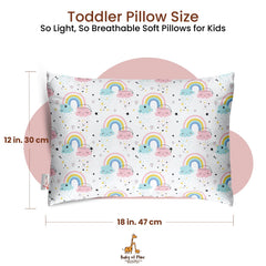 Premium Baby Pillow For Kids, Super Soft Cotton Kids Cushion - 12 X 18 Inches | For 5 Years Old Kids, Adorable Animal & Cartoon Prints | Bed Pillow, Washable, Easy To Care - Pillow 17
