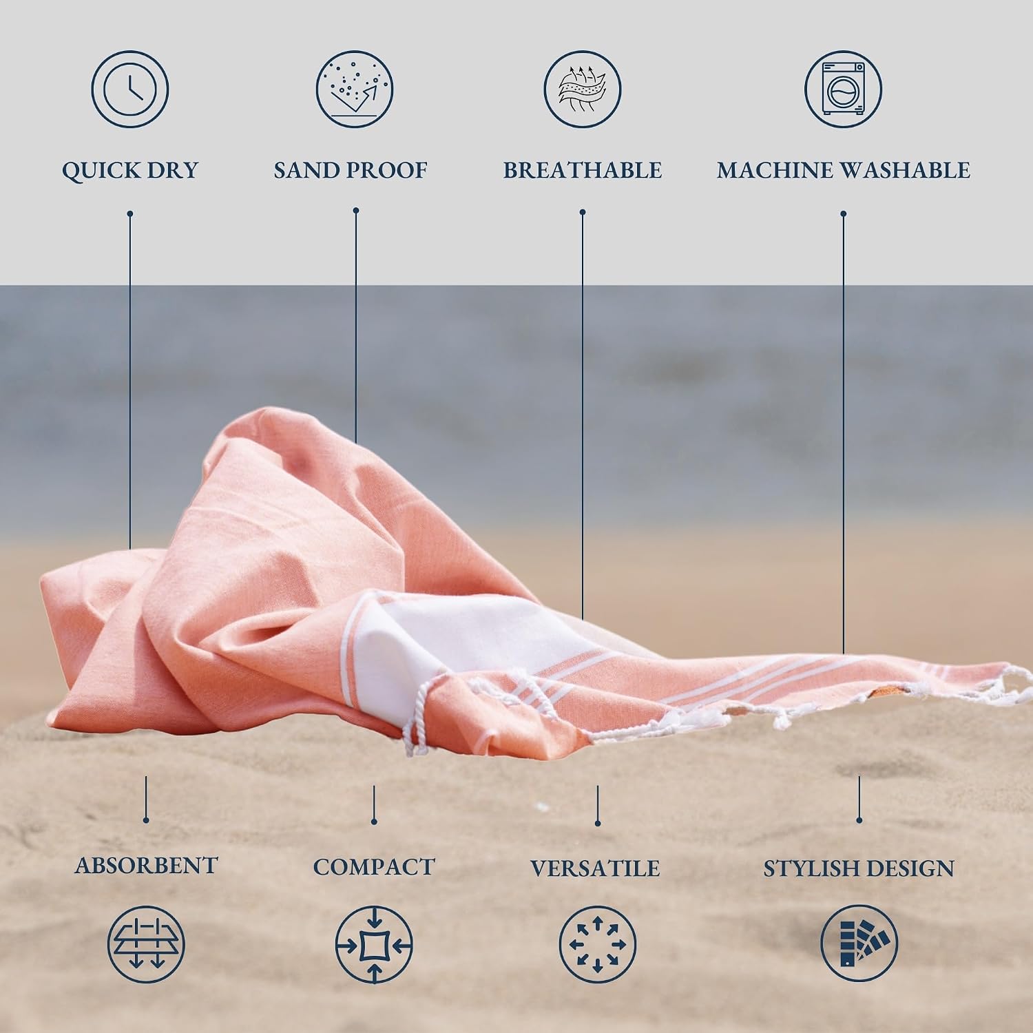 Lane Linen Large Pool Xl Beach Towel 699 Gsm | Pre-Washed, No Shrink, Quick Dry Oversized Beach Towels - Quartz Pink (2 Pack)
