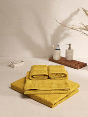 Monte Carlo Solid 2 Bath Towel & 2 Hand Towel 1400 Gsm (Mustard)