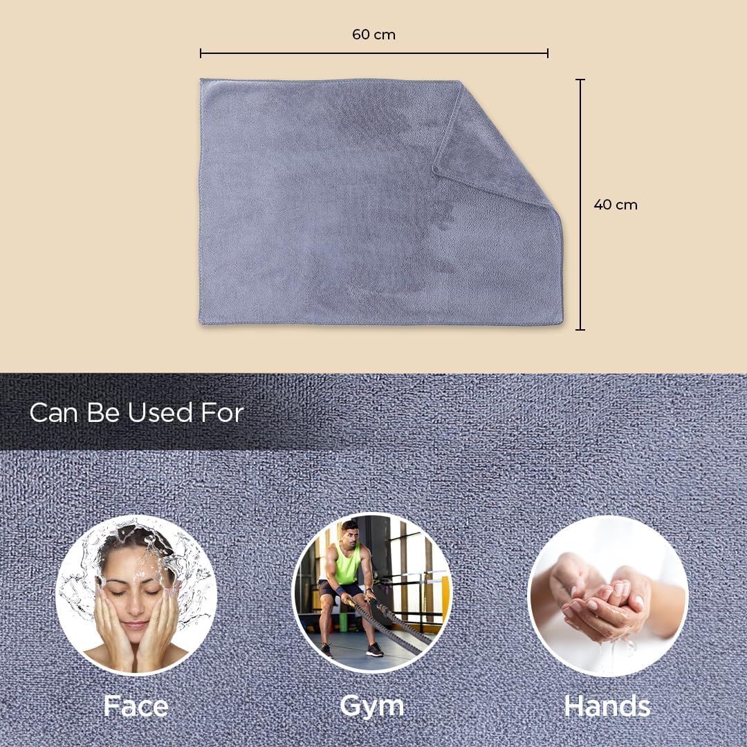 Kuber Industries Polyester Blend Microber Cleaning Cloth 150 Gsm | Super Absorbent, Quick-Dry, Lint & Scratch Free Multipurpose Wash Cloth (Grey)