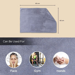 Kuber Industries Polyester Blend Microber Cleaning Cloth 150 Gsm | Super Absorbent, Quick-Dry, Lint & Scratch Free Multipurpose Wash Cloth (Grey)