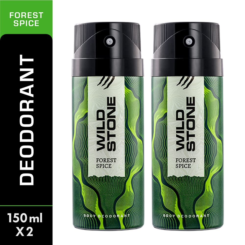 Wild Stone Forest Spice Deodorants Men Body Spray 300ml 10.1 Fl.oz.| Perfect For Party Wear | Pack Of 2