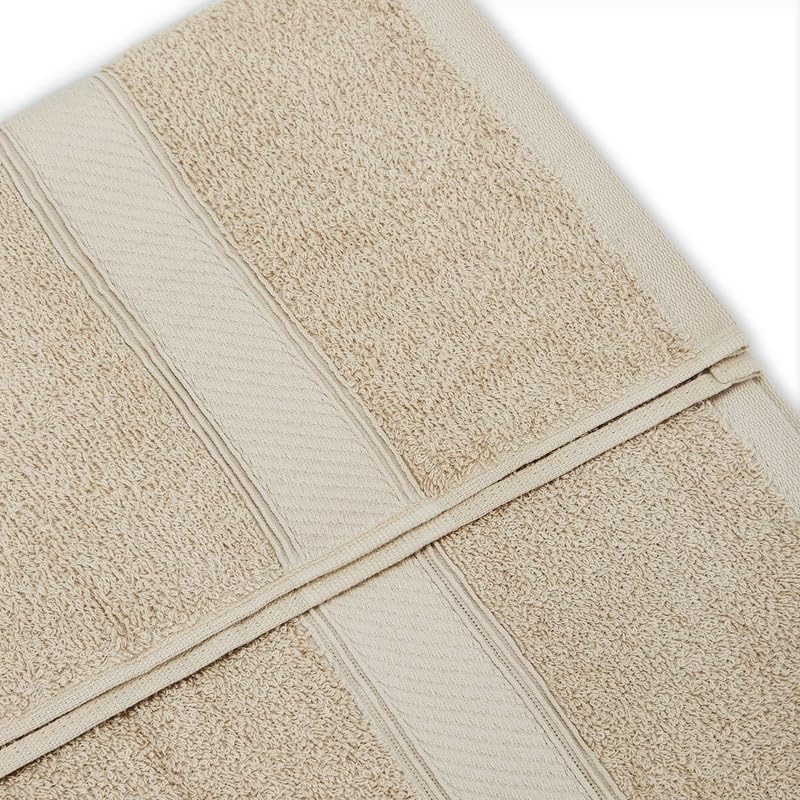 Welspun Alpha Cotton Large Bath Towel Soft & Absorbent 500 Gsm (Dobby - Almond)