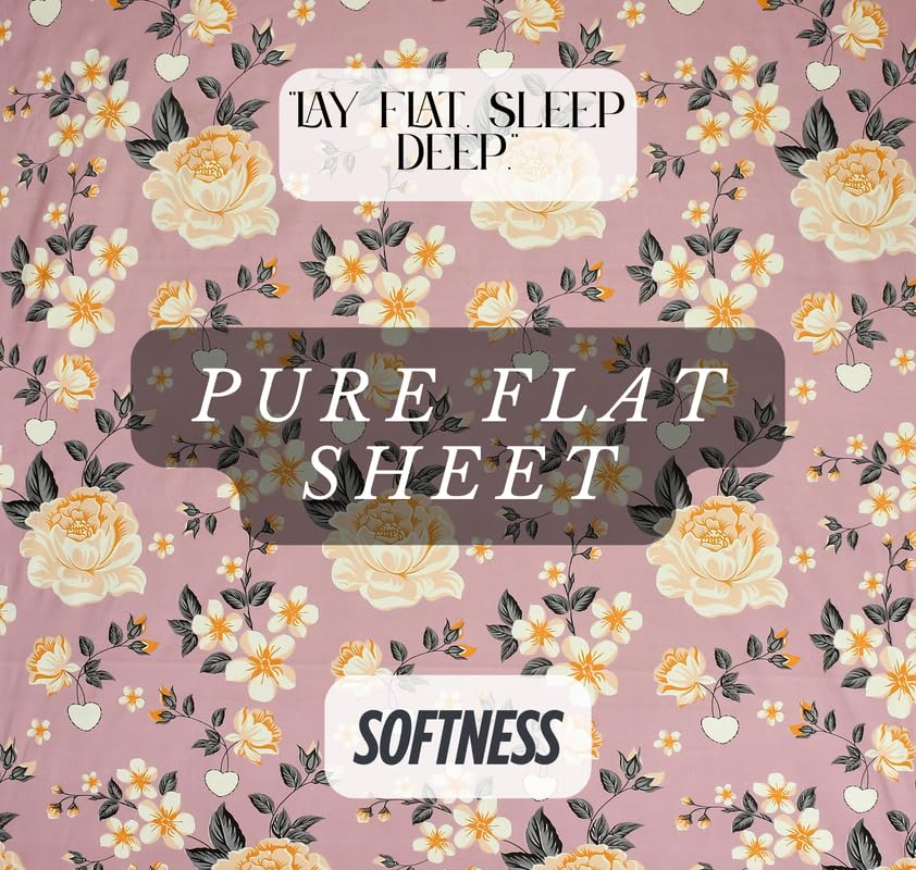 100% Cotton Double Bedsheets King Size With 2 Large Size Pillow Covers | 90 X 100 Inches, Mistyrose | Soft & Breathable Premium Printed Design Bedsheet