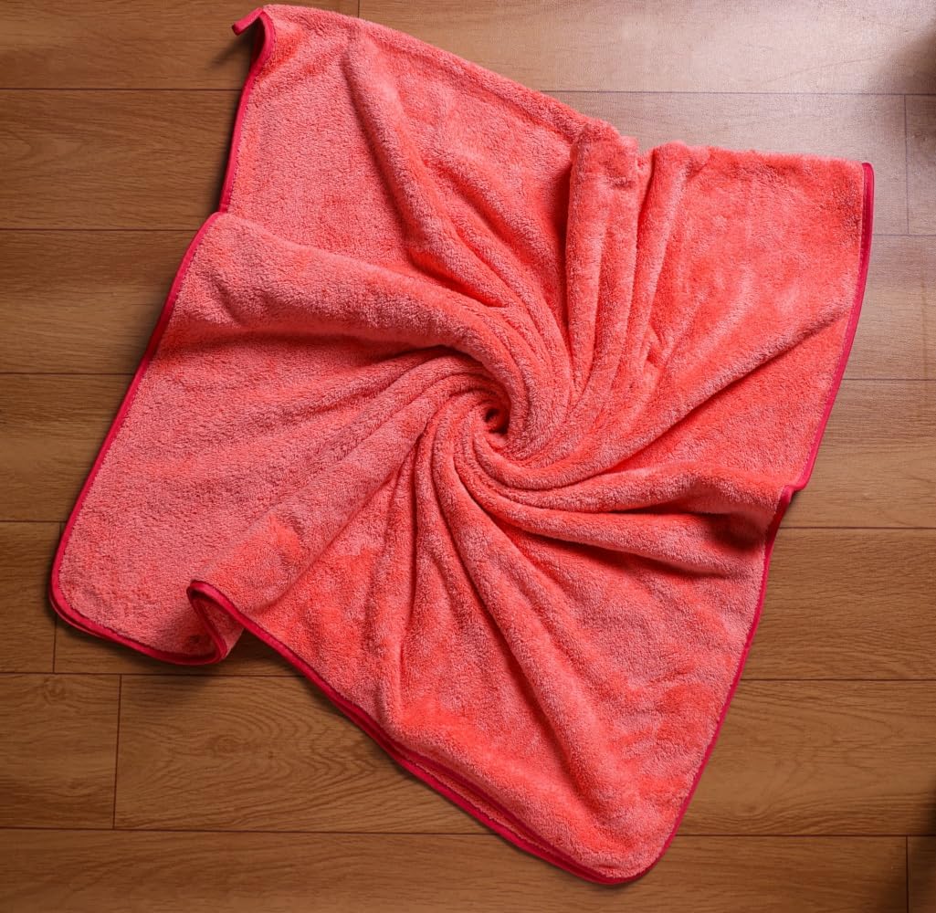 Fezora Microfiber Bath Towel 400 Gsm | Men & Women Large Size Ultra Soft, Quick Dry, Lightweight & Super Absorbent Towel (Pink)
