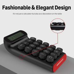 Mechanical Switch Calculator, Handheld For Daily And Basic Office,10 Digit Large LCD Display (Black)