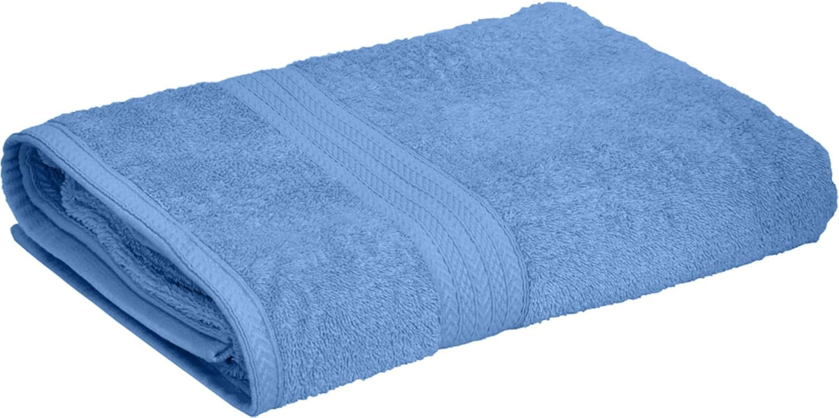 100% Cotton Large Size Bath Towel 500 Gsm | Soft & Absorbent Quick Dry & Durable Bath Towel (Sky Blue)