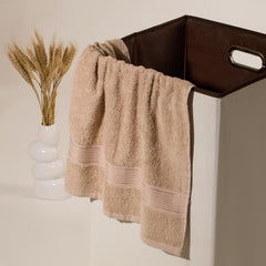 Kopa Quick Dry 100% Cotton Soft Terry Bath Towel 380 Gsm | Quick Dry 100% Cotton Super Absorbent, Lightweight (D'Ross) Bath Towel (Taupe)