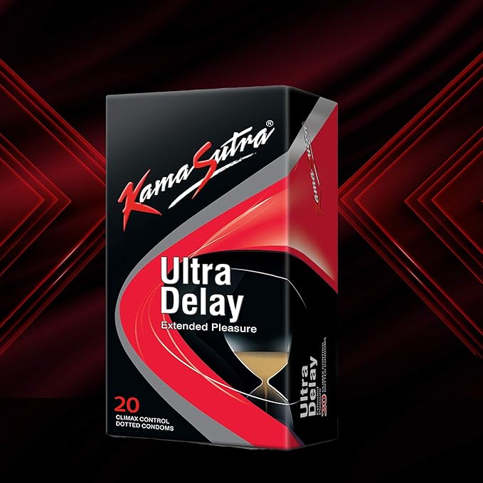 Kamasutra Ultra Delay Condom For Men | High Lubrication For Enhanced Pleasure| Combo Pack Of 20