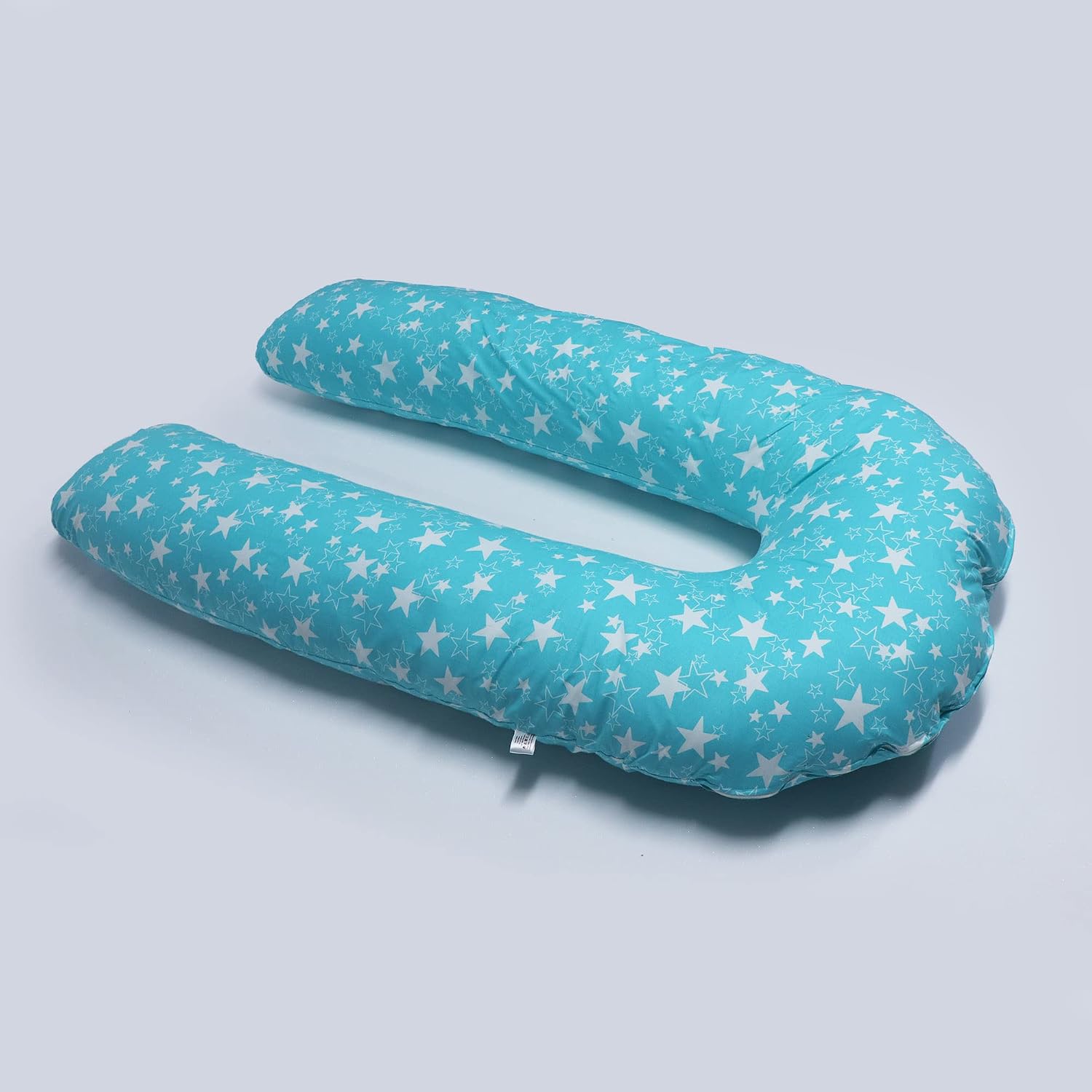 U Shaped Pregnancy Pillow, Maternity Pillow, 100% Cotton Removable Cover, Stardom Cyan | Super Premium Pillow, Versatile Use, Pregnocare Microfibers, Breathable, Comfortable Pillow