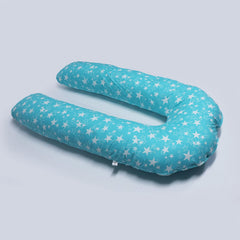 U Shaped Pregnancy Pillow, Maternity Pillow, 100% Cotton Removable Cover, Stardom Cyan | Super Premium Pillow, Versatile Use, Pregnocare Microfibers, Breathable, Comfortable Pillow