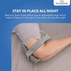 Orthopedic Memory Foam Knee & Leg Pillow, Adjustable Pillow, Gray | Pillow For Men & Women - Supports Knock Knees, Calves & Thighs, Elevates Legs | Portable, Removable Cover - Pack Of 1