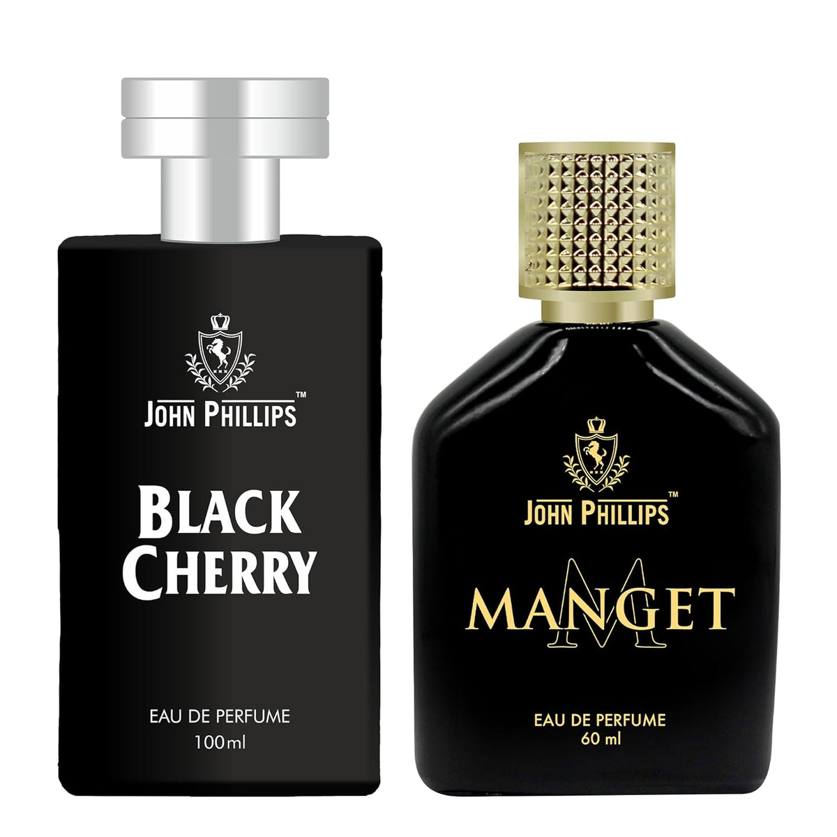 John Phillips  Black Cherry Eau De Perfume 100ml 3.4 Fl.oz. & Manget Eau De Perfume 60ml 2 Fl.oz. | For Men Combo Of 2